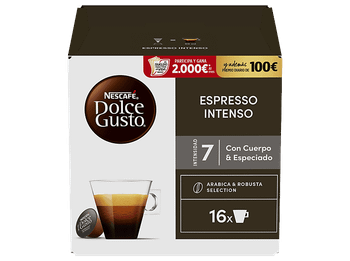 Cápsulas monodosis - Dolce Gusto Espresso Intenso, Pack de 16 cápsulas para tazas