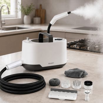 Limpiador a Vapor Portátil ROUNY, Vaporizador de Mano de 1L con Calentamiento Rápido en 15s y Vapor de Alta Presión para Limpieza del Hogar y del Automóvil