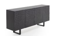 aparador 4 puertas madera de mango imitacion piel cocodrilo negro