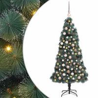arbol de navidad artificial preiluminado con juego de bolas pet vidaxl