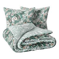 juego de cama estampado vegetal marin 260x240cm en algodon