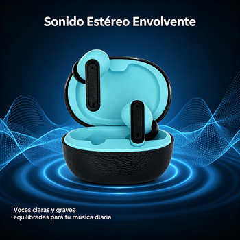 Auriculares Inalámbricos Bluetooth Intrauditivos, Reproducción Estéreo, Micrófono Integrado, Uso Diario, Deporte y Trabajo