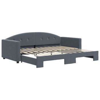 Sofá Cama Nido Terciopelo Gris Oscuro 90x200 Cm Vidaxl