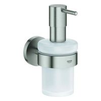 dispensador de jabon con soporte mural grohe essentials supersteel infinity finish 40448dc1