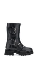 botines de tubo de piel con maxi hebillas black 39