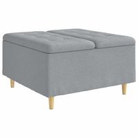 ottoman con almacenamiento gris claro 80 x 80 x 45 cm tela vidaxl