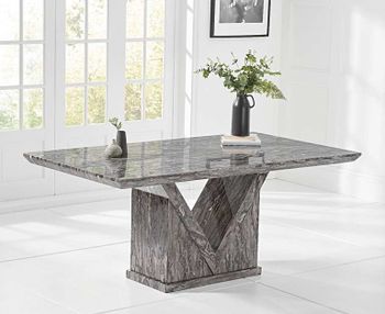 Ex-display Mocha 180cm Grey Marble Dining Table