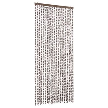 Cortina Mosquitera | Mosquitera Chenilla Gris Taupe Y Blanco 90x220 Cm