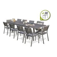 conjunto de comedor de jardin 12 plazas de aluminio