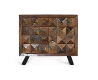 comoda exclusiva en madera reciclada multicolor