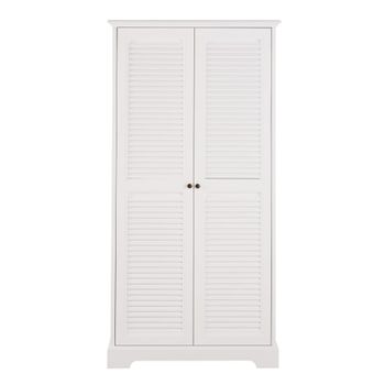 Armario de 2 puertas de pino y MDF blanco