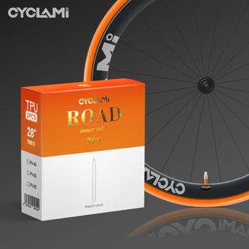 CYCLAMI tubo interior ultraligero para bicicleta de carretera, neumático de Material TPU 700C, 65mm de longitud, válvula francesa FV, 30g, cámara de aire, 700x18, 23, 25, 28, 30, 32