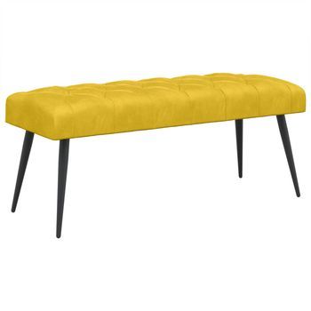 Banco Con Tapicería Con Botones Amarillo 110 X 40 X 46 Cm Vidaxl