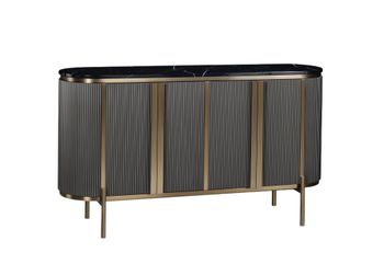 Mueble TV negro beige 160 x 40 x 90 cm