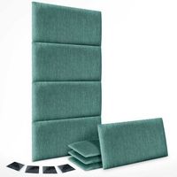 dhome juego de 8 paneles tapizados de tela de lujo pack autoadhesivos para pared acusticos absorbentes proteccion lineal green 60x50cm x8