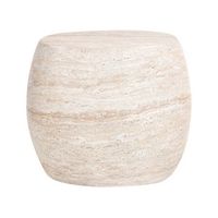 mesa auxiliar tablero de mdf chapado base con aspecto de piedra diseno moderno beige ricadi
