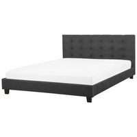 cama de agua de poliester gris oscuro negro 180 x 200 cm abotonado la rochelle