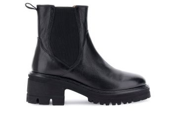 botines de piel con elástico y tina black 40