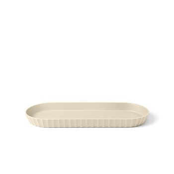 Bandeja ovalada opaca en polipropileno beige 37,5x15 cm