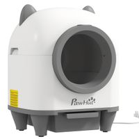 pawhut arenero gatos autolimpiable 80l eliminacion de olores control de app proteccion de seguridad 1 rollo de bolsas de basura