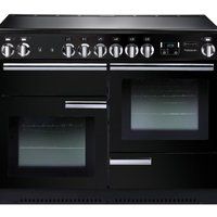 rangemaster professional 110 electric ceramic range cooker - black  chrome black