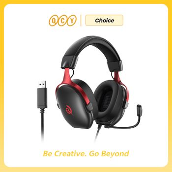 Auriculares con cable QCY VN200 Pro, auriculares para juegos con sonido envolvente 7,1 y controlador de 40mm para PC, PS5, auriculares supraaurales cómodos para múltiples plataformas
