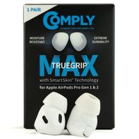 comply truegrip max  tapones de repuesto premium de espuma con memoria para apple airpods pro 1 y 2 generacion  tecnologia smartskinr  blanco tamano s 1 par