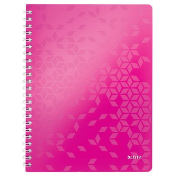 Leitz 4637 WOW cuaderno espiral A4 rayado 80gr 80 hojas rosa metalizado