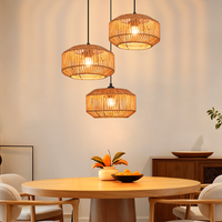 lampara colgante de ratan nettlife 25 lampara colgante vintage para mesa de comedor 1 luz diseno retro con casquillo e27 bombilla no incluida