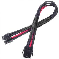 silverstone pp07-eps8br cable extensor de alimentacion eps 8 pin a epsatx 44 pin 30cm negrorojo