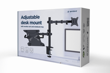 SOPORTE DE MESA GEMBIRD AJUST CON BRAZO PARA MONITOR Y BANDEJA PARA PORTATIL