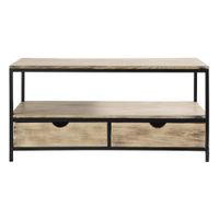 mueble de tv industrial de abeto macizo y metal 117 cm