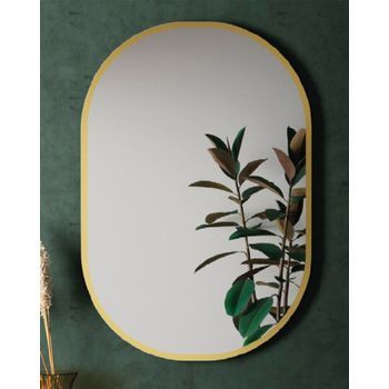 Espejo De Pared Ovalado Oro | Espejo Decorativo Oval | Espejo De Baño Ovalado | 55x75, 80x100cm, 55x80cm | Reversible | 55 X 80cm - Oro
