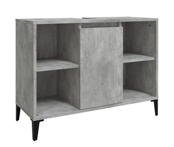 Vidaxl armario de lavabo madera contrachapada gris hormigón 80x33x60cm