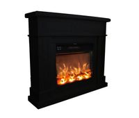 chimenea electrica fuego roberta negro elegante diseno con marco de mdf negro y llama ultra realista de 1500w equipada con mando a distancia encaja perfectamente en cualquier ambiente hogar oficina o negocio