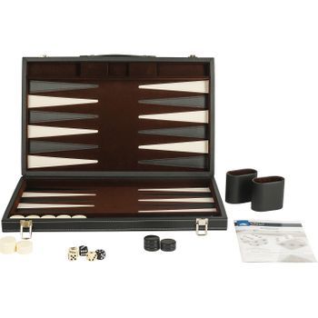 Backgammon Marquetería 46 X 30 Cm Negro