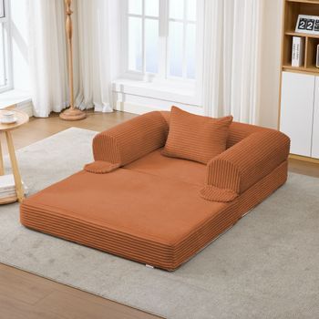 Canapé Convertible De Una Plaza, Transformable En Cama Simple, Plegable Y Ahorrador De Espacio, Cama Auxiliar En Tela Cord Para Salón Y Dormitorio