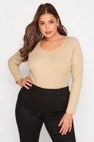 body beige canale de manga larga mujer curvy y tallas grandes yours