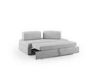 liberty sofa con puff extraible y respaldo desmontable en tela impermeable 160 cm gris claro con puff