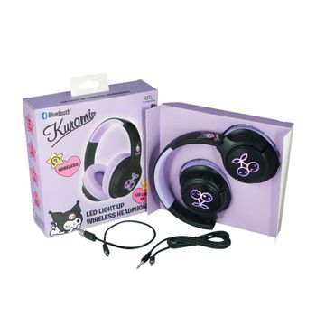 OTL Technologies Auriculares INALÁMBRICOS Kuromi Plegables con LUZ LED Y Licencia Oficial