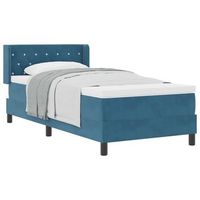 cama tipo box spring manual azul oscuro 200 x 90 cm terciopelo vidaxl