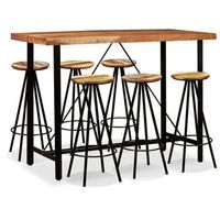set de muebles de bar 7 piezas madera de acacia y reciclada vidaxl