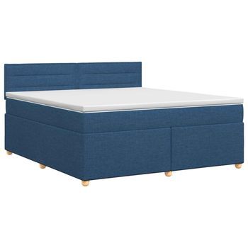 Cama Tapizada 202x182x88 Cm Tejido - Azul