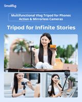 empunadura de mano smallrig para dji osmo action 6 para camaras gopro smartphones tripode de escritorio vt-17 tripode de viaje 3 en 1