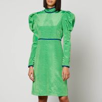 batsheva tate cotton-blend moire mini dress - us 10uk 14