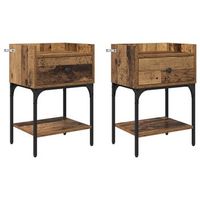 mesita de noche 2 uds madera vieja 40 x 29 x 60 cm vidaxl