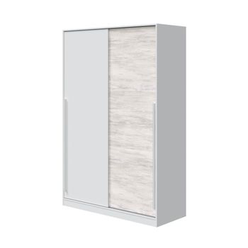Armario 2 puertas correderas aglomerado blanco 200x120x50cm