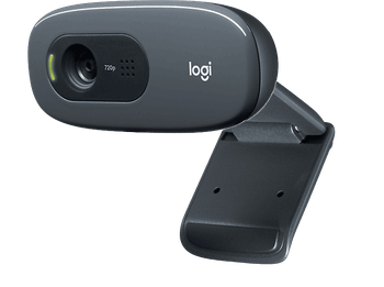 Webcam - Logitech C270, HD 720p, 3 MP, Micrófono integrado con reducción de ruido, Corrección iluminación, Clip universal, Windows/Mac, Negro