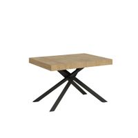 mesa extensible 90x130234 cm efecto madera roble natural hierro