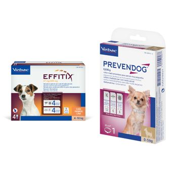Pack de antiparasitarios: collar Prevendog + pipetas Effitix para perros - Collar 35 cm + pipetas 4-10 kg